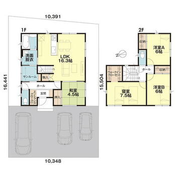 ［インカムハウス］津幡町潟端分譲１号棟 ４ＬＤＫ・土地面積１６５．３０㎡・建物面積１０４．１０㎡