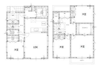 （総桧住宅）取手市東６丁目 間取図　２，６９０万円　９９．３６㎡　４ＬＤＫ