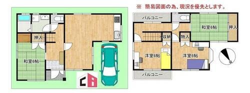 岸和田市別所町３丁目中古戸建 コンパクトだけどシッカリ部屋数確保コンパクトで使いやすい間取りです