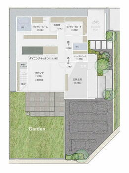 モデルハウス「ＬＡＩＴＯ」 １階間取り図と敷地図です。