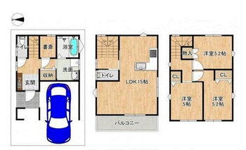 寝屋川市御幸東町　新築一戸建住宅 ３ＳＬＤＫ　間取り図