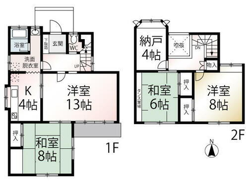 秋田市土崎港東２丁目 ２階建の中古戸建です。洋室と和室の部屋がございます。シャッター付き車庫や庭があるのも嬉しい♪