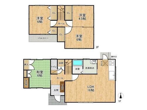  １階は１６帖のＬＤＫに広々とした６帖の和室。各お部屋たっぷり収納があり空間を広く使えます♪