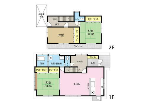 宮崎市本郷南方　売買一戸建て　２，５８０万 全室７．５帖以上の広々とした間取りとなっております。