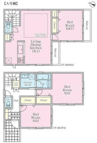 新築分譲住宅／檜の家　富岡西４丁目（全２棟） １階～２階