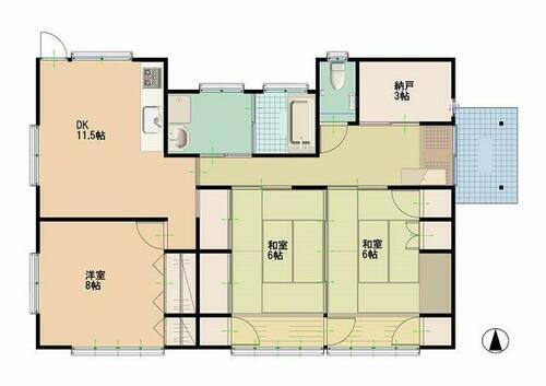 福岡県筑後市大字北長田 1350万円 3DK