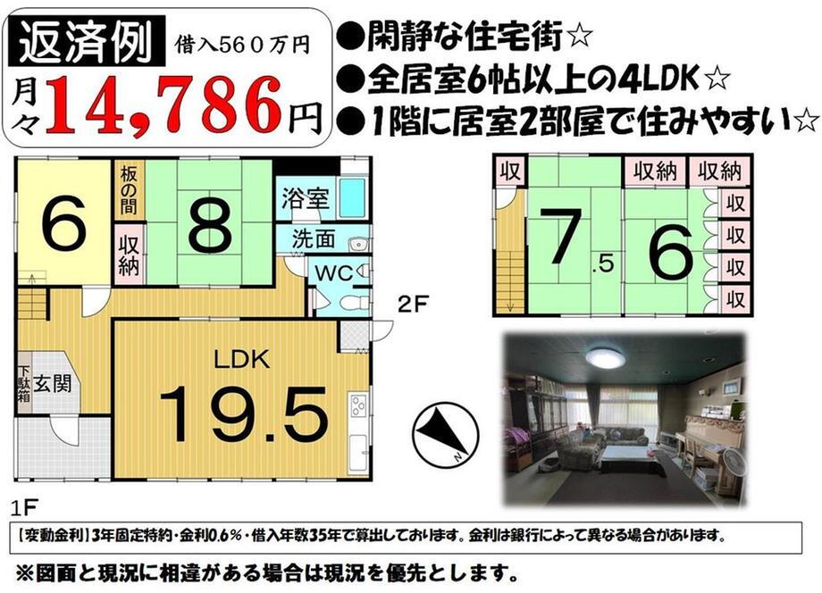 山の手１（湯の川駅）　５６０万円 560万円、4LDK、土地面積198.53m<sup>2</sup>、建物面積118.97m<sup>2</sup> 