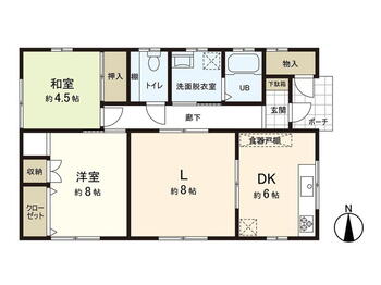 赤井字本谷（東矢本駅）　１２９０万円 1290万円、2LDK、土地面積330.61m<sup>2</sup>、建物面積62.1m<sup>2</sup> 間取図