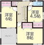 東通館ノ越（秋田駅）　２６００万円 2600万円、3LDK+S（納戸）、土地面積161.53m<sup>2</sup>、建物面積101.25m<sup>2</sup> ２階間取り図