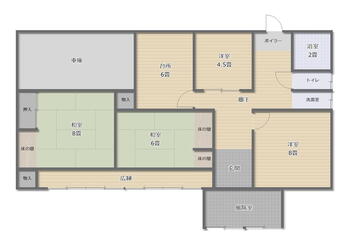 向能代字トトメキ（向能代駅）　１８５万円 185万円、4DK、土地面積189m<sup>2</sup>、建物面積118.84m<sup>2</sup> 