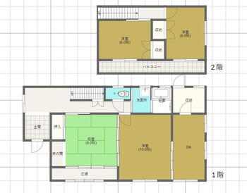 大槻町字仁池向（郡山駅）　１６８０万円 1680万円、3LDK、土地面積213m<sup>2</sup>、建物面積102.67m<sup>2</sup> 間取