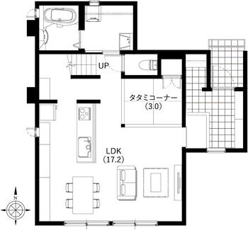 米沢市城西三丁目Ｎｏ．２ 3470万円、3LDK、土地面積371.42m<sup>2</sup>、建物面積98.27m<sup>2</sup> 1F平面図