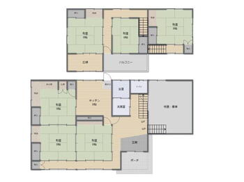 谷地字荒町東（寒河江駅）　５００万円 500万円、6DK、土地面積268.08m<sup>2</sup>、建物面積192.11m<sup>2</sup> 