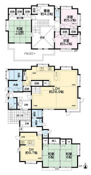 青山４　３７００万円 3700万円、5LDDKK+S（納戸）、土地面積315.13m<sup>2</sup>、建物面積178.88m<sup>2</sup> 二世帯住宅