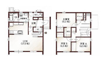 全館空調搭載　北上市下江釣子建売Ｅ 2498万円、3LDK、土地面積213.12m<sup>2</sup>、建物面積92.74m<sup>2</sup> ３ＬＤＫ<BR>玄関土間収納・ランドリースペース付き