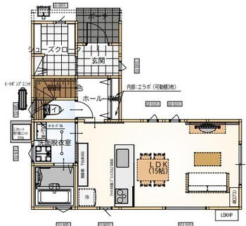 松園町２　２６００万円 2600万円、3LDK、土地面積118.09m<sup>2</sup>、建物面積87.77m<sup>2</sup> 間取り図