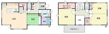 中丸１（北本駅）　２７８０万円 2780万円、4LDK、土地面積128.9m<sup>2</sup>、建物面積105.72m<sup>2</sup> 