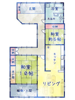 玉田町（北鹿沼駅）　６８０万円 680万円、3LDK+S（納戸）、土地面積728.51m<sup>2</sup>、建物面積214.63m<sup>2</sup> 北側建物※表記延床面積は、建物２棟分です。