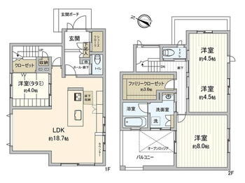 梶原２（湘南町屋駅）　６９８０万円 6980万円、3LDK、土地面積231.05m<sup>2</sup>、建物面積110.98m<sup>2</sup> 間取図