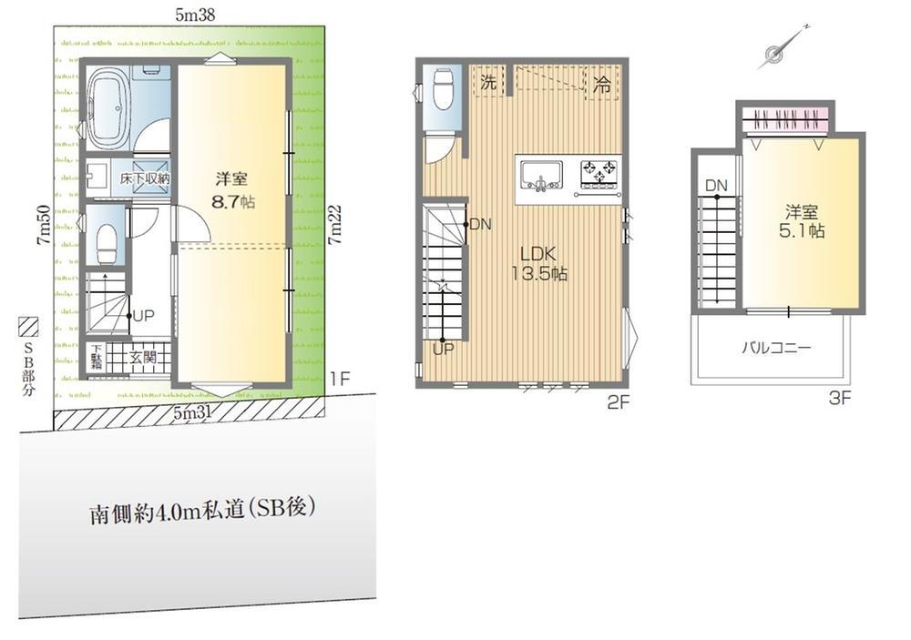 阿佐谷北１（阿佐ケ谷駅）　６７８０万円 6780万円、2LDK、土地面積39.35m<sup>2</sup>、建物面積62.94m<sup>2</sup> 建物プラン例、2ＬＤＫ（3ＬＤＫとしても利用可）※図面と現況が異なる場合は現況を優先します。