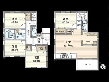 杉田８　４２８０万円 4280万円、4LDK、土地面積122.84m<sup>2</sup>、建物面積98.26m<sup>2</sup> 全居室約6.0帖以上です。