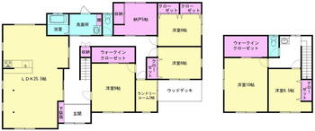 大間々町桐原（大間々駅）　３９８０万円 3980万円、5LDK+S（納戸）、土地面積872.72m<sup>2</sup>、建物面積182.59m<sup>2</sup> 収納スペース豊富の５SLDK！