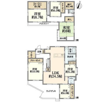 今泉台２　５６８０万円 5680万円、6LDK+S、土地面積286.24m<sup>2</sup>、建物面積203.31m<sup>2</sup> 