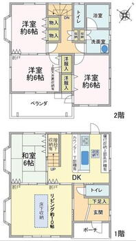 飯山満町３（薬園台駅）　２８００万円 2800万円、4LDK、土地面積115.71m<sup>2</sup>、建物面積99.36m<sup>2</sup> 間取り※現況と相違する場合、現況優先となります。