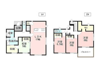 仁良川（小金井駅）　２８５０万円 2850万円、4LDK+S（納戸）、土地面積249m<sup>2</sup>、建物面積115.1m<sup>2</sup> 間取図です