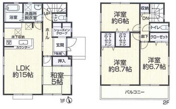 千城台東３（千城台駅）　２６５０万円 2650万円、4LDK、土地面積128.36m<sup>2</sup>、建物面積101.85m<sup>2</sup> 