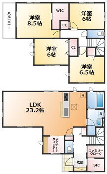 氏家（蒲須坂駅）　２５９８万円 2598万円、4LDK+S、土地面積223.01m<sup>2</sup>、建物面積123.07m<sup>2</sup> 南向きで陽当たりの良い間取りです