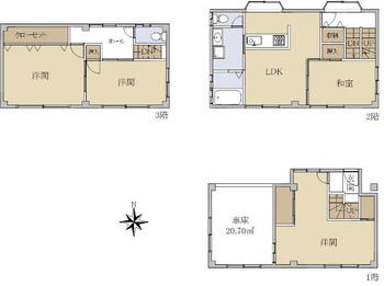 北砂６（大島駅）　５９８０万円 5980万円、4LDK、土地面積75.7m<sup>2</sup>、建物面積123.37m<sup>2</sup> 