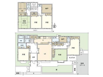 中１（国立駅）　２億３９８０万円 2億3980万円、6LDK+S、土地面積269.98m<sup>2</sup>、建物面積206.26m<sup>2</sup> 間取図