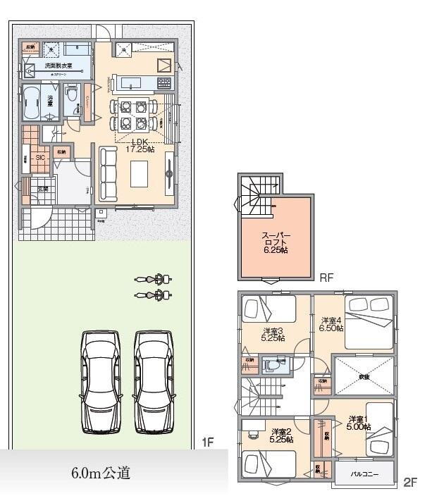 ママ’ｓリプラス春日部豊野町３期 3480万円、4LDK、土地面積158.93m<sup>2</sup>、建物面積111.36m<sup>2</sup> ☆リビング広々１７帖超！<BR>☆スーパーロフト付き♪<BR>☆ママの『嬉しい！』が詰まったプランです♪