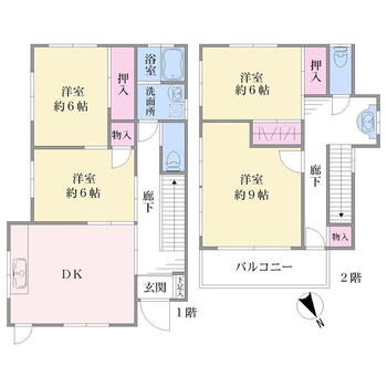 下野谷町４（鶴見小野駅）　１５００万円 1500万円、4DK、土地面積75.24m<sup>2</sup>、建物面積93.02m<sup>2</sup> 