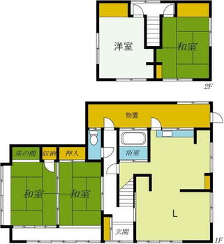 徳次郎町　５６０万円 560万円、5DK、土地面積257.85m<sup>2</sup>、建物面積96.03m<sup>2</sup> ※現況と間取り図に相違がある場合は現況を優先します。