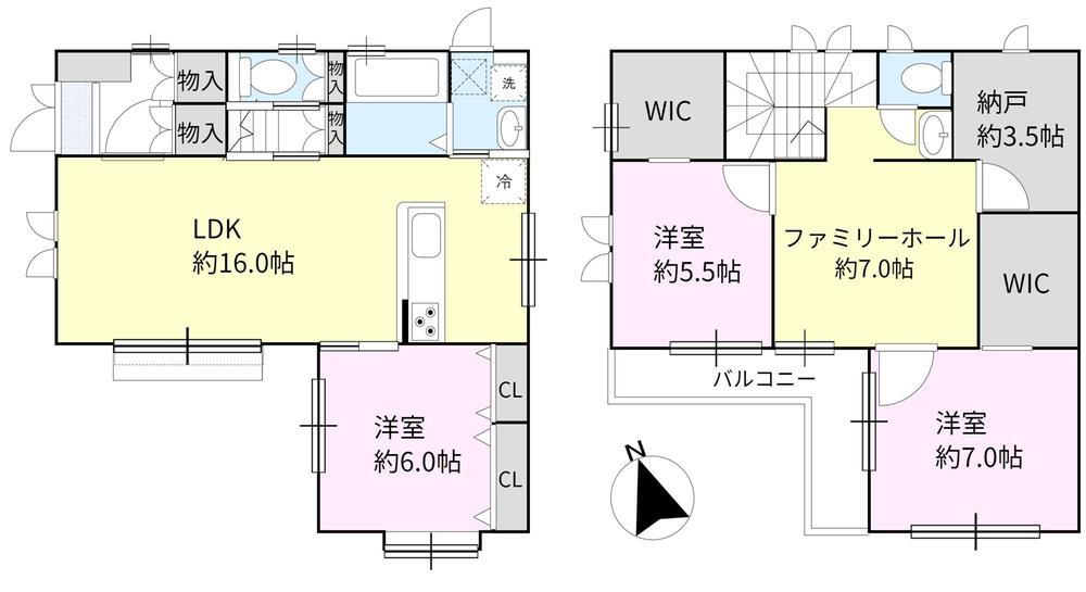 西東京市東伏見４丁目　中古戸建 5180万円、3LDK+S（納戸）、土地面積109.17m<sup>2</sup>、建物面積108.22m<sup>2</sup> 使い勝手の良い3LDK+S+ファミリーホール。1階にもお部屋があるのでお友達がお泊りに来た際に寝室として利用することもできますし1階のみで生活することもできる間取りで…