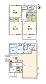 ひたち野東２（ひたち野うしく駅）　２９９０万円 2990万円、3LDK、土地面積165m<sup>2</sup>、建物面積107.84m<sup>2</sup> 間取り