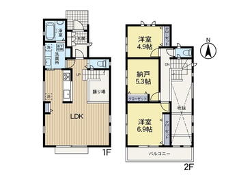 二本松３（相原駅）　３９００万円 3900万円、3LDK、土地面積113.97m<sup>2</sup>、建物面積87.77m<sup>2</sup> 間取り図