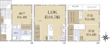 大島５（大島駅）　５９８０万円 5980万円、2LDK+S、土地面積55.5m<sup>2</sup>、建物面積84.69m<sup>2</sup> 