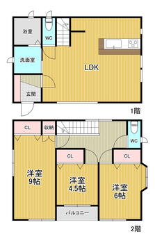 国分町　１９８０万円 1980万円、3LDK、土地面積115.34m<sup>2</sup>、建物面積94.18m<sup>2</sup> 