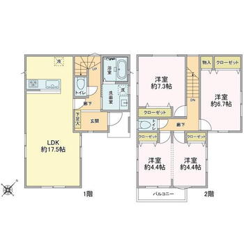 欠真間２（南行徳駅）　４８８０万円 4880万円、4LDK、土地面積94.27m<sup>2</sup>、建物面積96.26m<sup>2</sup> 間取図