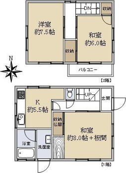 西新井２（大師前駅）　１４８０万円 1480万円、3K、土地面積55.09m<sup>2</sup>、建物面積66.24m<sup>2</sup> 