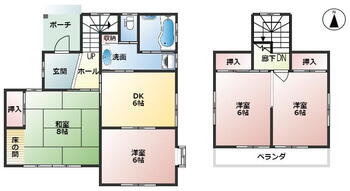 大字七本木（神保原駅）　８８０万円 880万円、4DK、土地面積172.63m<sup>2</sup>、建物面積78.65m<sup>2</sup> 間取図