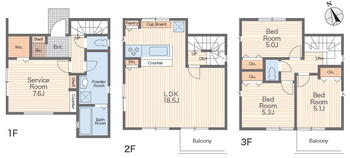 上町２（横須賀中央駅）　４２９０万円 4290万円、3LDK+S（納戸）、土地面積81.06m<sup>2</sup>、建物面積106.97m<sup>2</sup> 