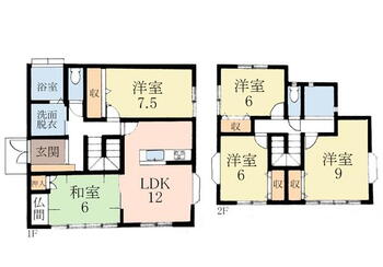 山際　１４５０万円 1450万円、5LDK、土地面積148.18m<sup>2</sup>、建物面積118.97m<sup>2</sup> ■全部屋南向きで陽当たり良好です！<BR>■浴室乾燥・浴室TV付きで設備も充実しております♪