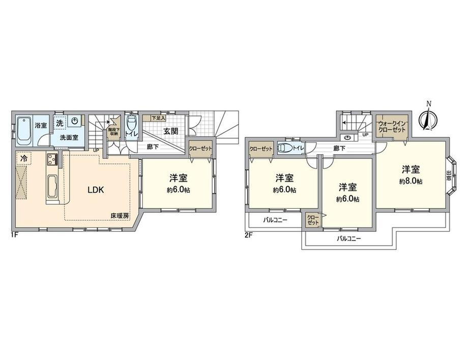 矢向１（尻手駅）　５４８０万円 5480万円、4LDK、土地面積100.1m<sup>2</sup>、建物面積98.53m<sup>2</sup> 全居室南向きの明るい住まい。LDKは隣接する洋室との一体利用が可能です。全居室6帖以上の広さを確保。2階全洋室が南向きバルコニーに面しています。
