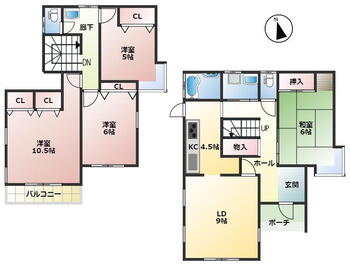 大字七本木（神保原駅）　１２８０万円 1280万円、4LDK、土地面積150.13m<sup>2</sup>、建物面積109.92m<sup>2</sup> 