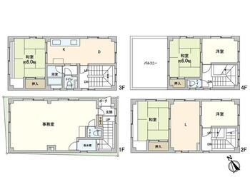 千駄木５（本駒込駅）　５９８０万円 5980万円、5LDK+S、土地面積41.97m<sup>2</sup>、建物面積135.49m<sup>2</sup> 間取図