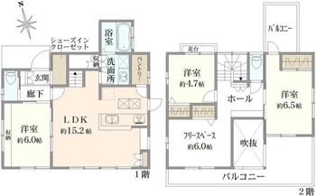 北町４　４１８０万円 4180万円、3LDK、土地面積150.16m<sup>2</sup>、建物面積95.22m<sup>2</sup> 間取り図